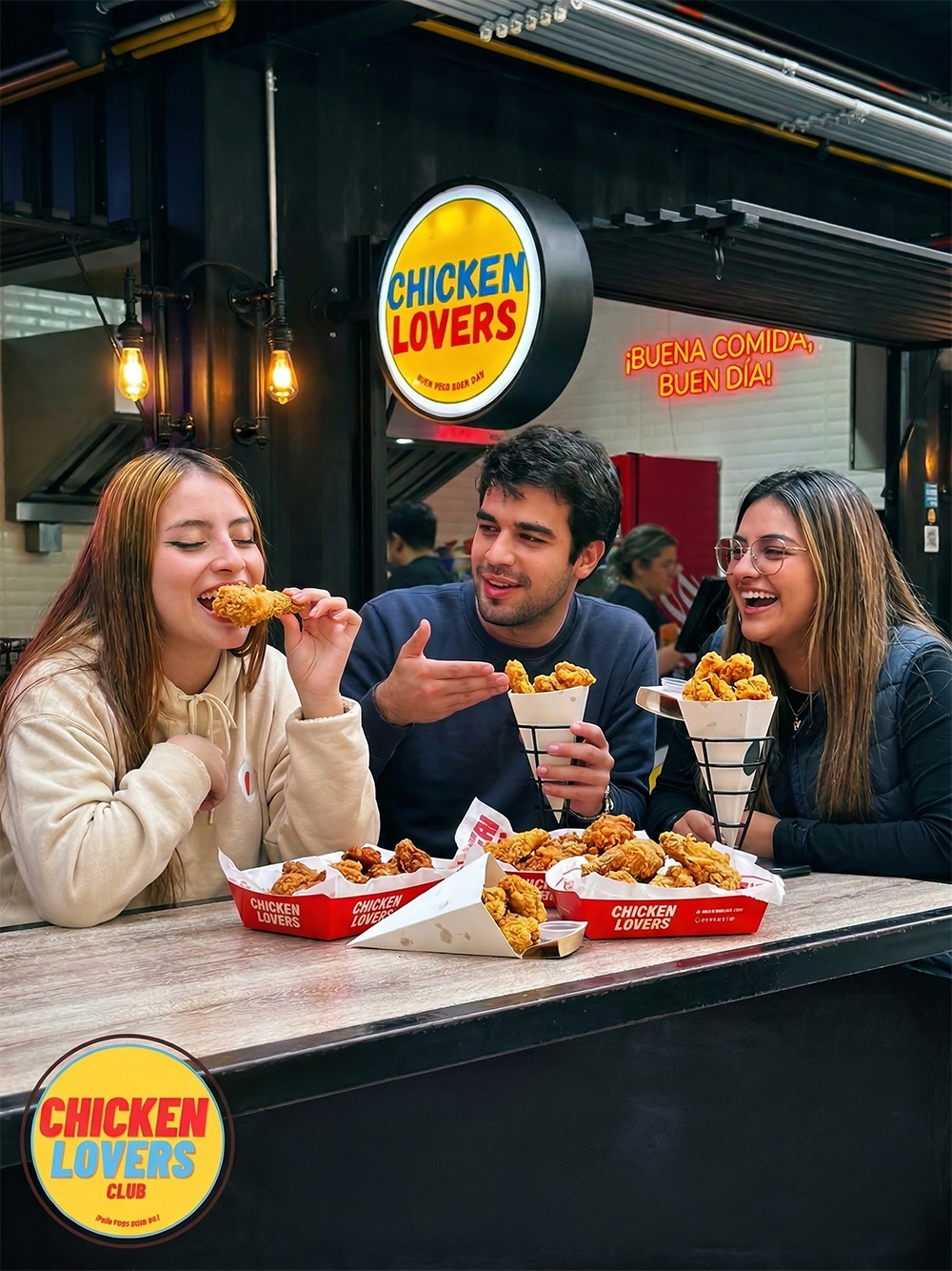 clientes Chicken Lovers en acción