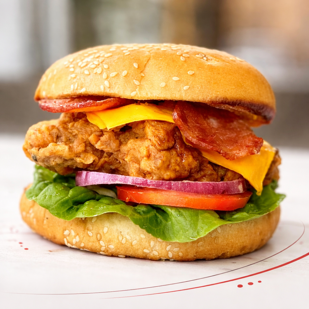 Sándwich de pollo con pan brioche artesanal